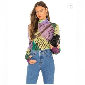 AFRM Zadie Top in Green Halo Tye Dye Small